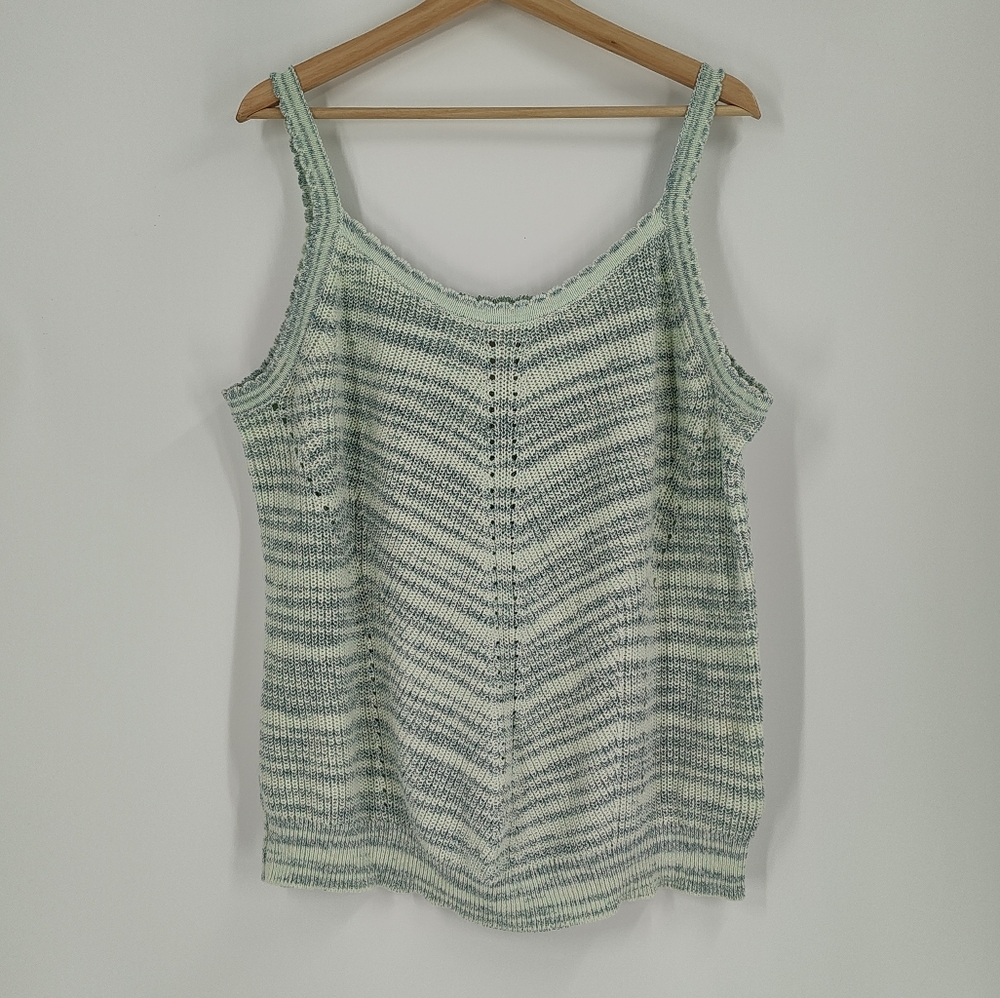 Joie Mint and Ivory Striped Knit Tank Top